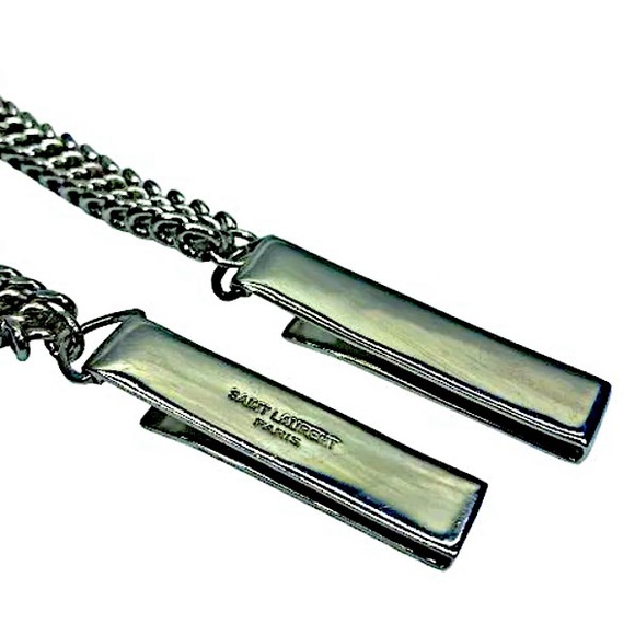 Authentic Saint Laurent 07 Slimane Rare Runway Silver Plated Chain Suspenders - Picture 4 of 6